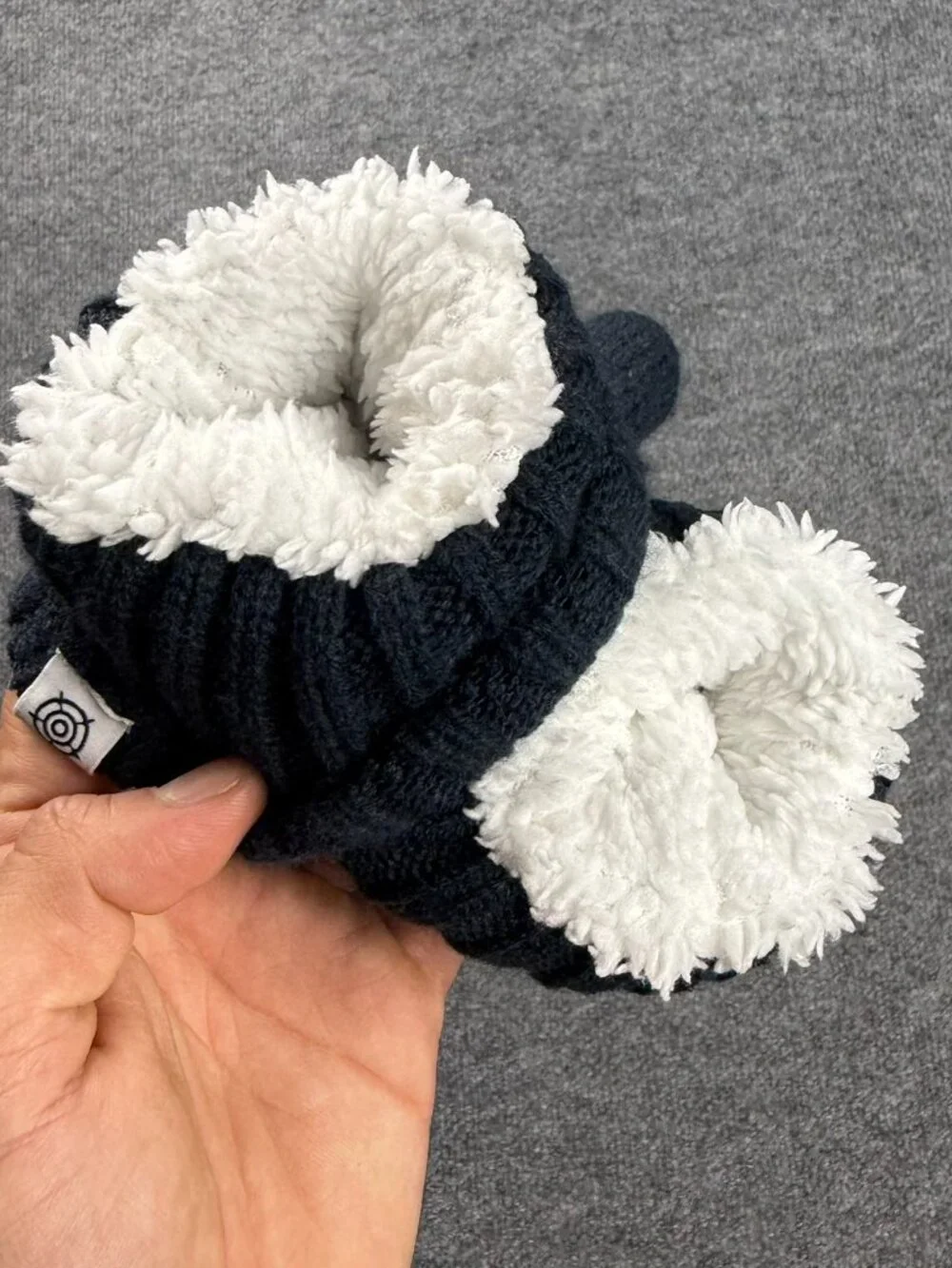 Women's Convertible Flip Top Mittens Knit Thermal Faux Sherpa Lined Winter Glove